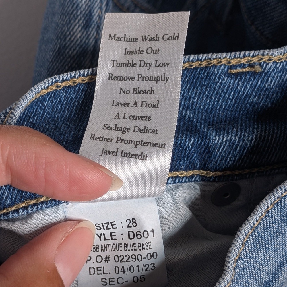 Frank & Eileen Cork Everyday Denim Slim Leg Raw Hem Jeans Antique Denim Blue 28 - Picture 10 of 10